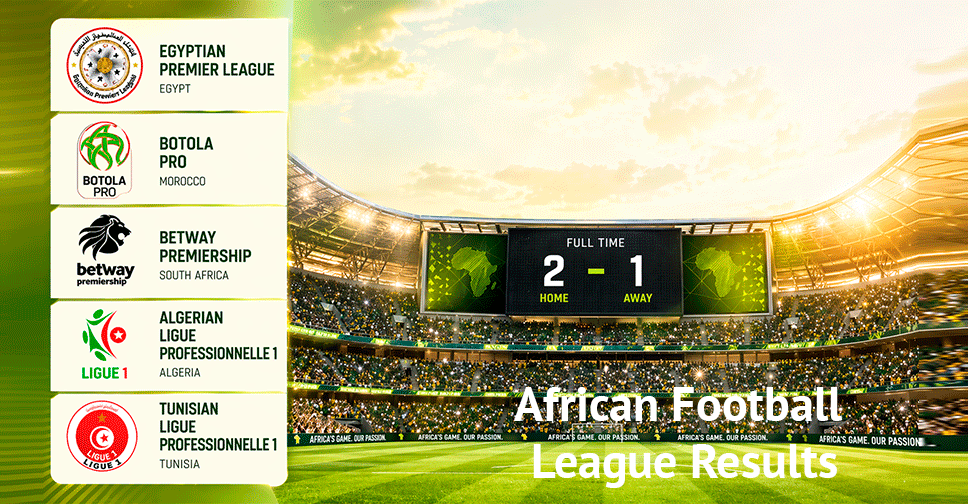 Official websites of African football leagues, results