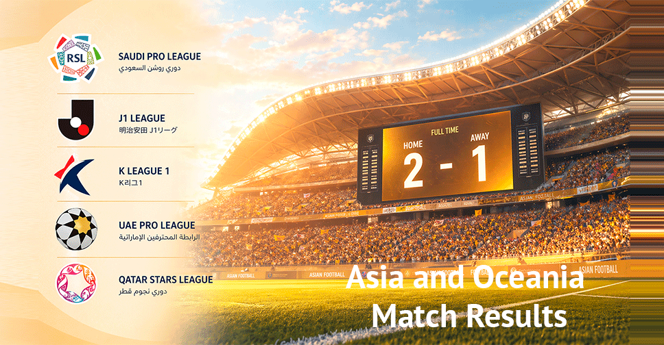 Official websites of Asian and Oceanian football leagues with match results
